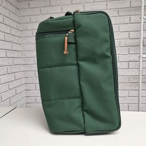 Insulated Wine Travel Case Green Picnic Set 2 Glasses Portable Carrier